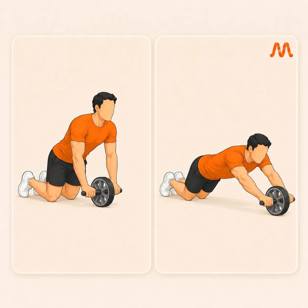 Ab Wheel Rollout exercise illustration