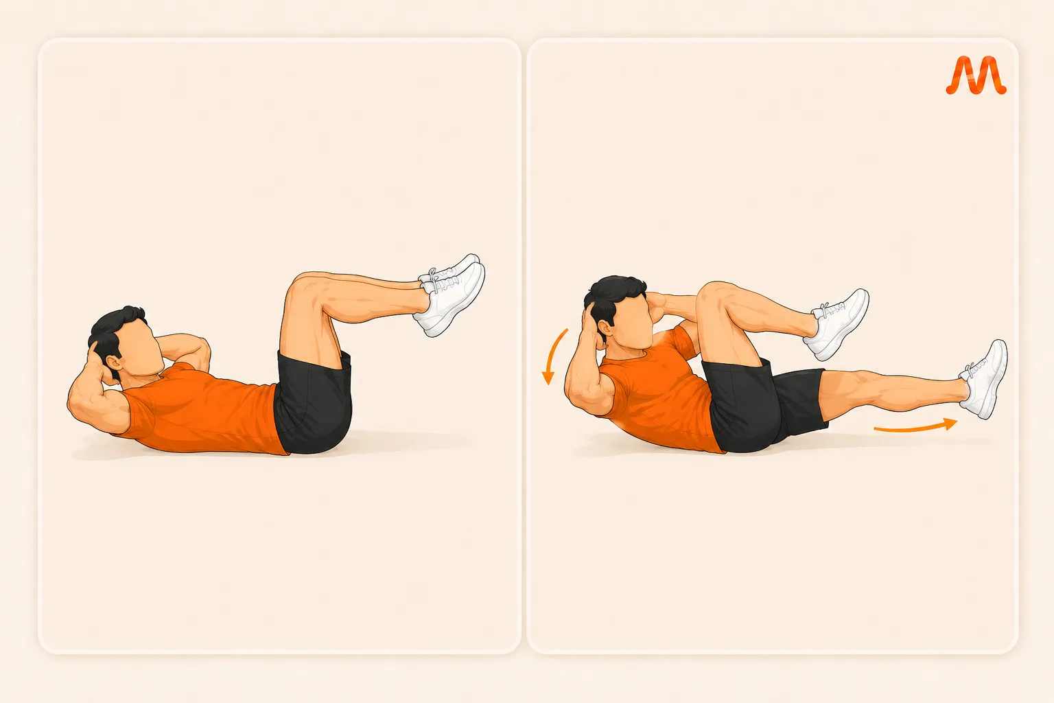 Bicycle Crunch exercise illustration