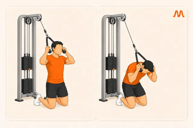 Cable / Kneeling Crunch exercise illustration