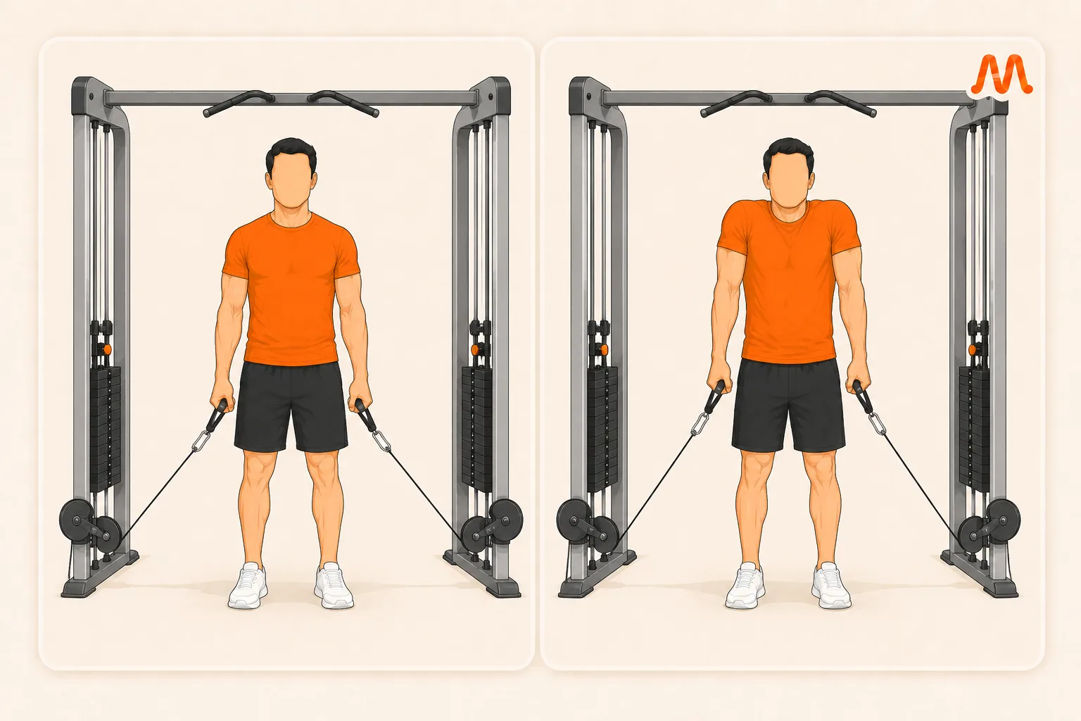 Cable Shrug exercise illustration