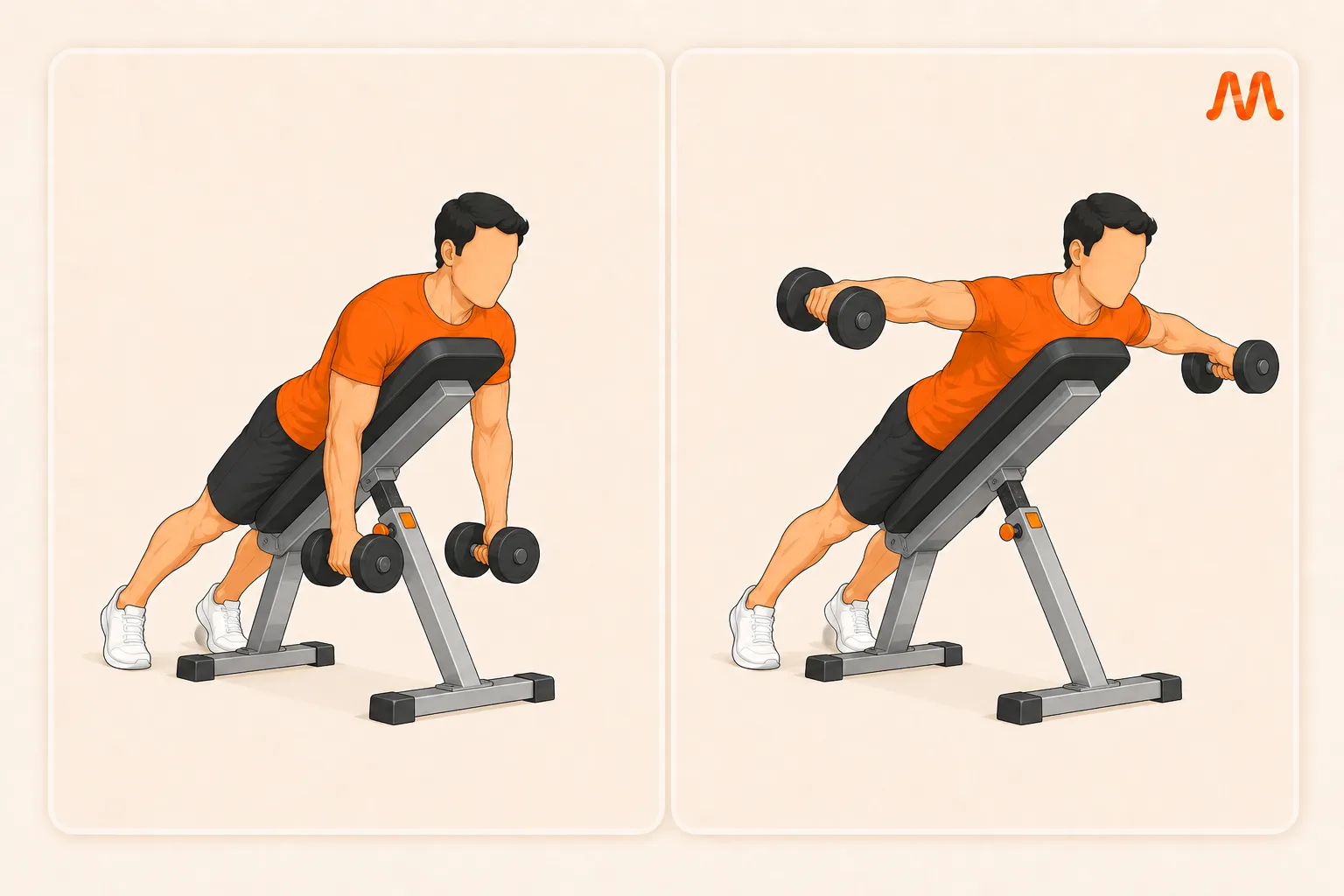 Chest Supported Rear Delt Raise exercise illustration