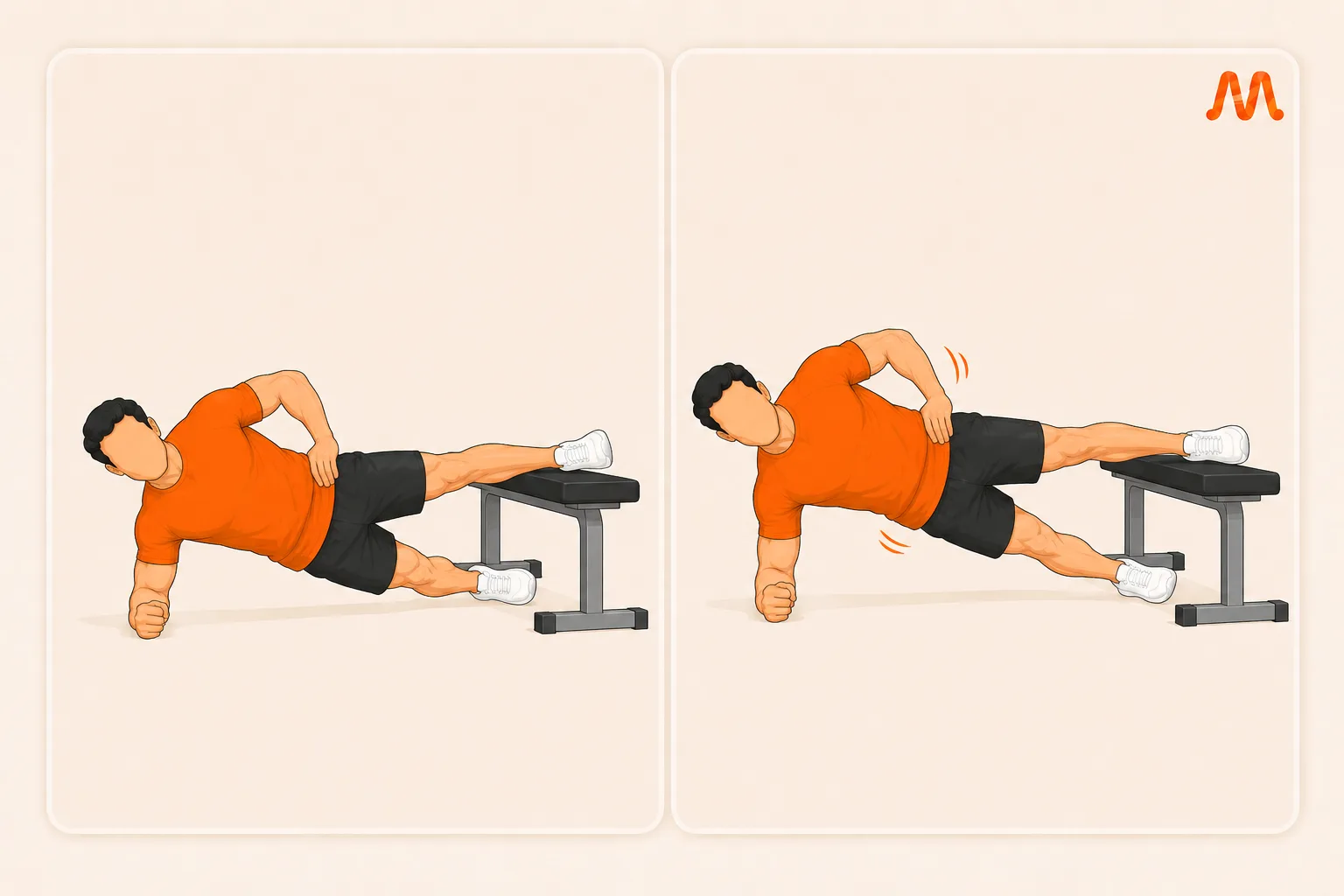 Copenhagen Side Plank exercise illustration