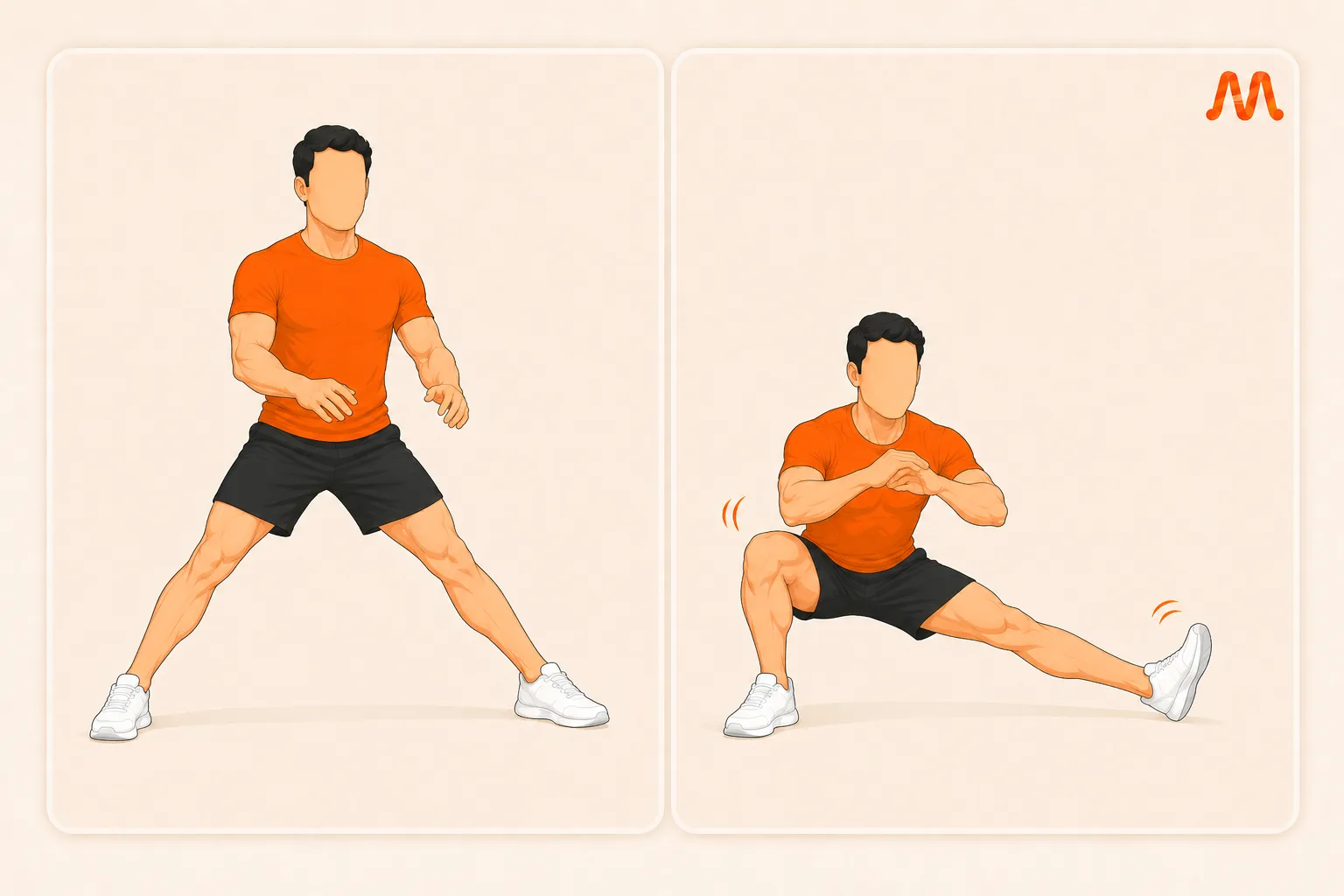 Cossack Squat exercise illustration