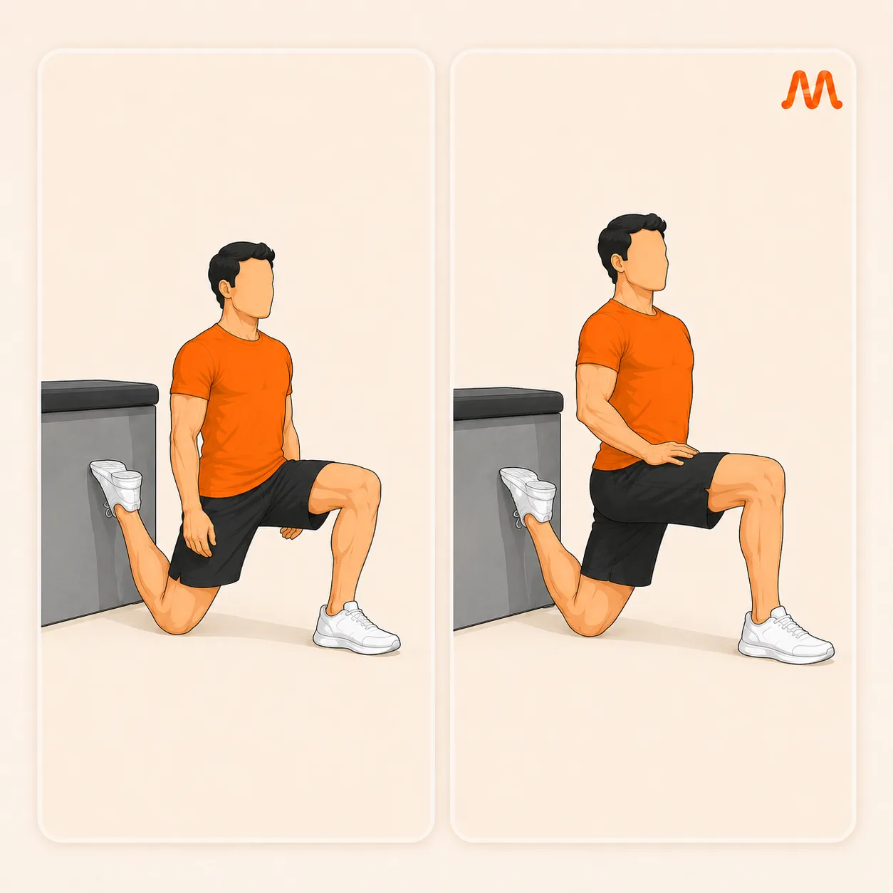 Couch Stretch exercise illustration