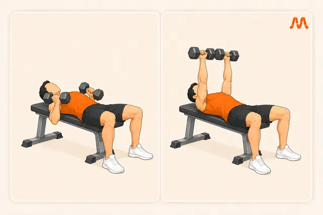 Dumbbell Bench Press exercise illustration