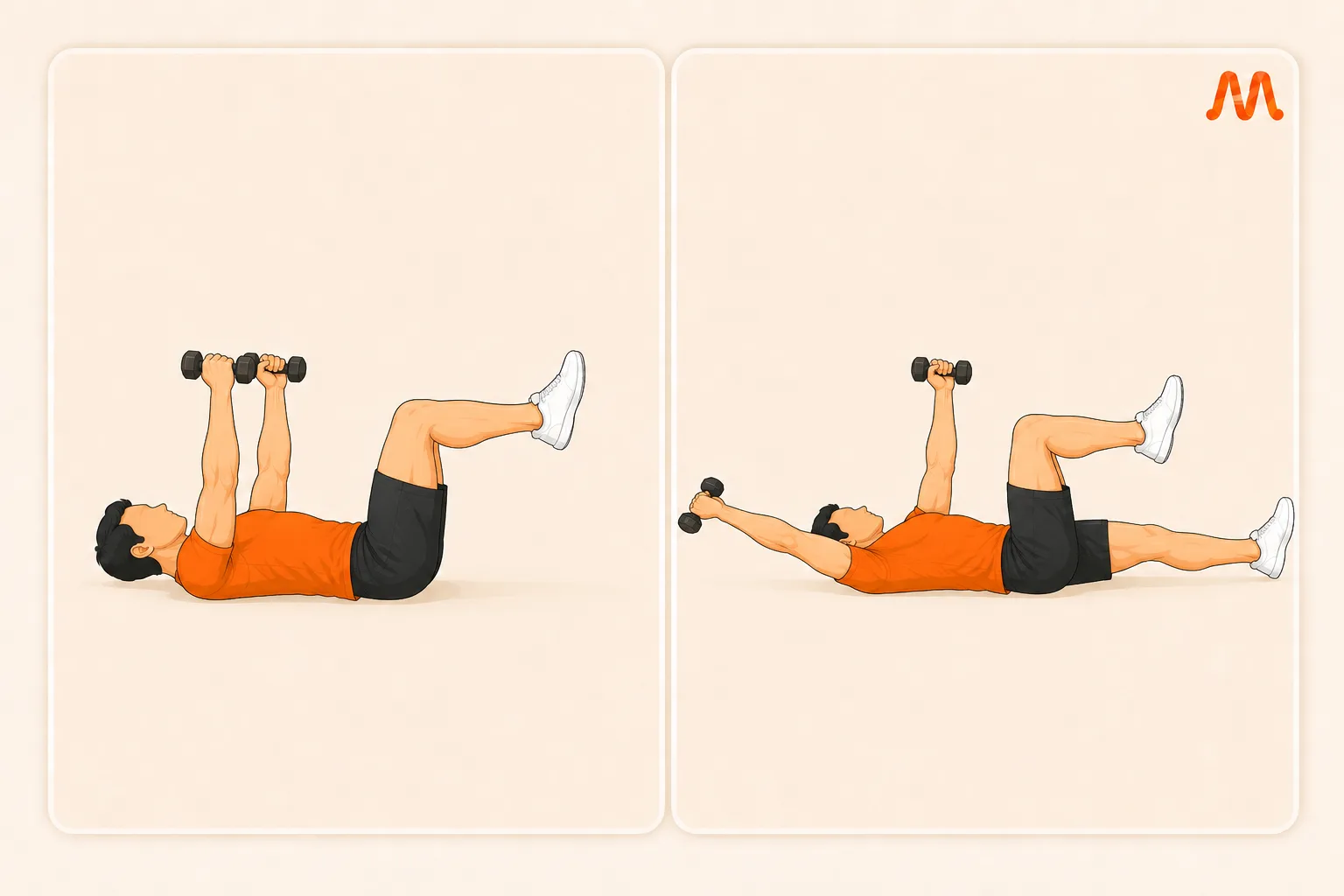 Weighted Dead Bug exercise illustration