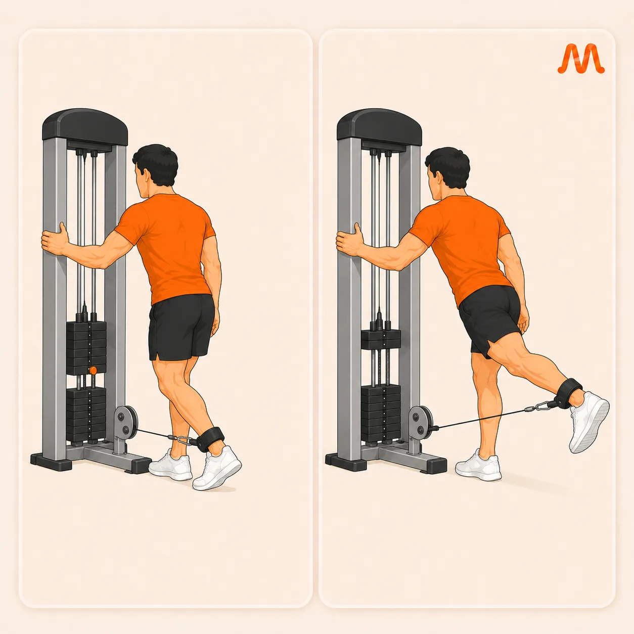 Cable Glute Kickback exercise illustration