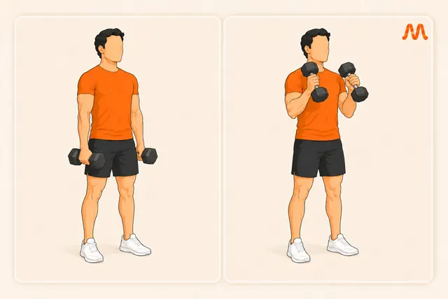 Hammer Curl exercise illustration
