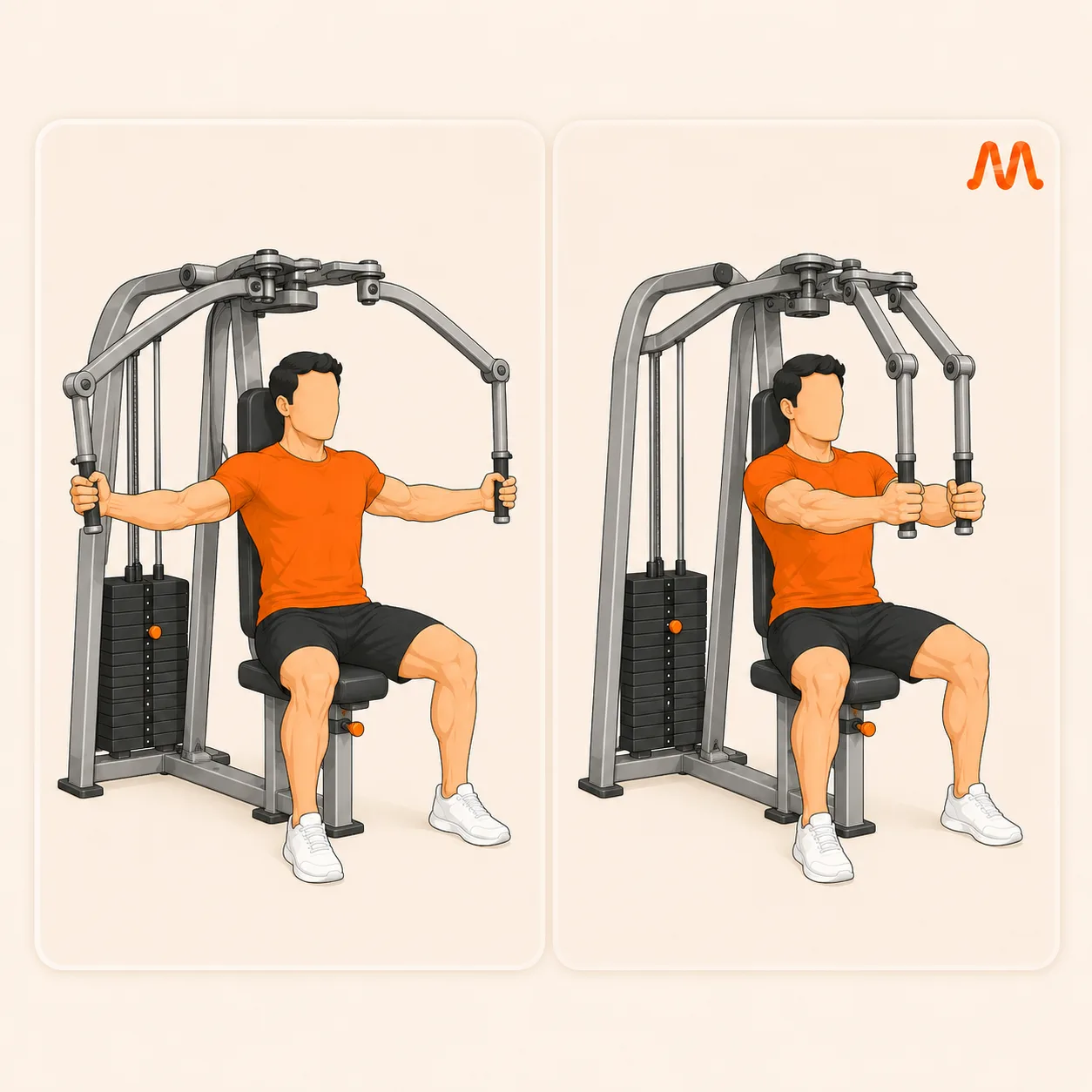 Pec Deck Fly exercise illustration