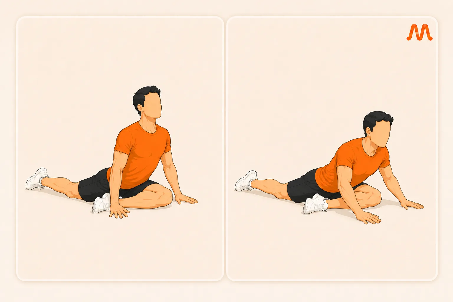 Pigeon Prep exercise illustration
