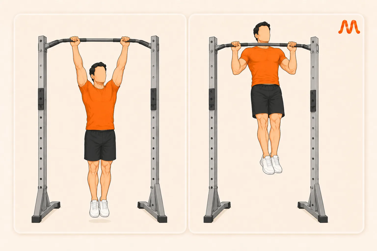 Pull Up Overhand exercise illustration
