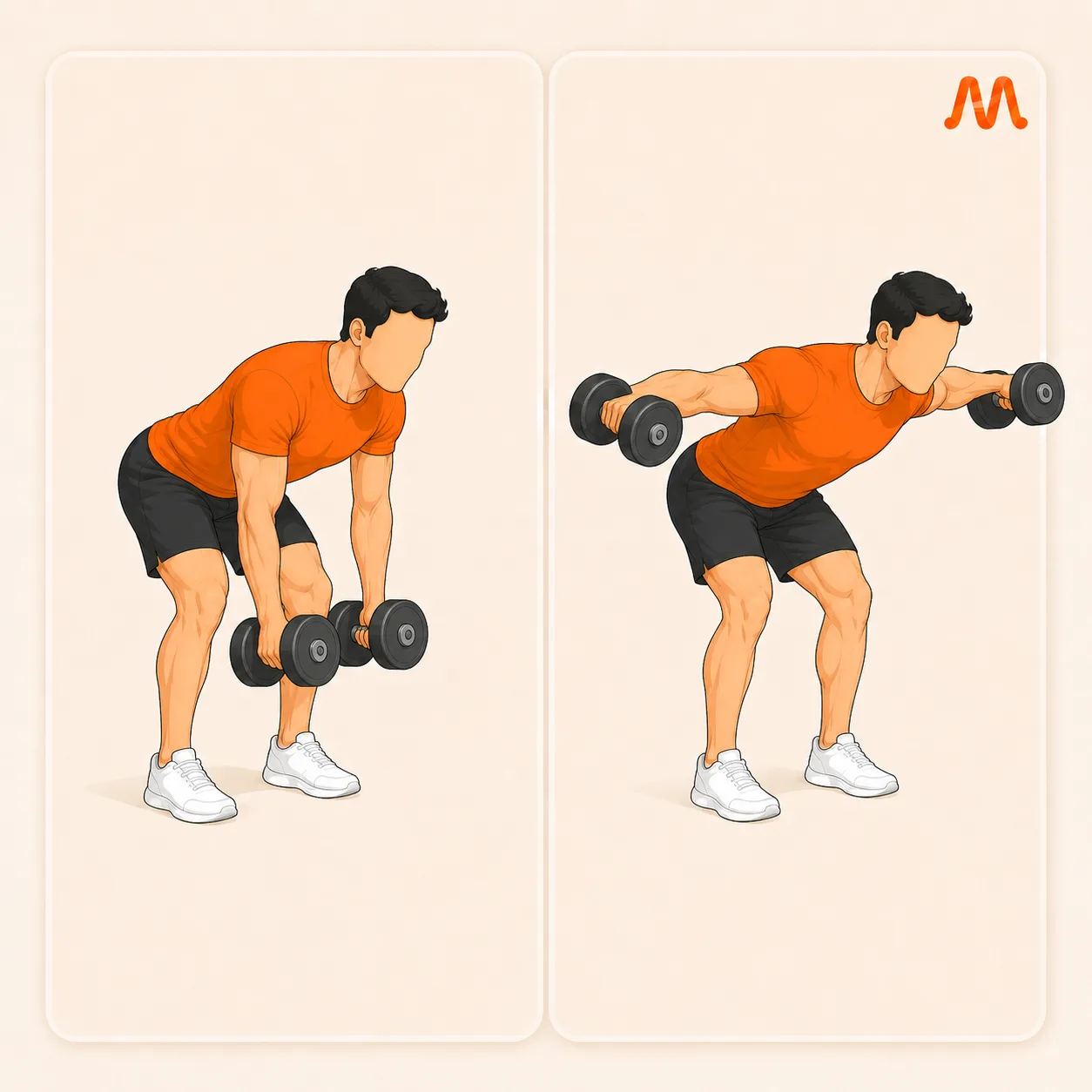 Reverse Fly (Dumbbell) exercise illustration