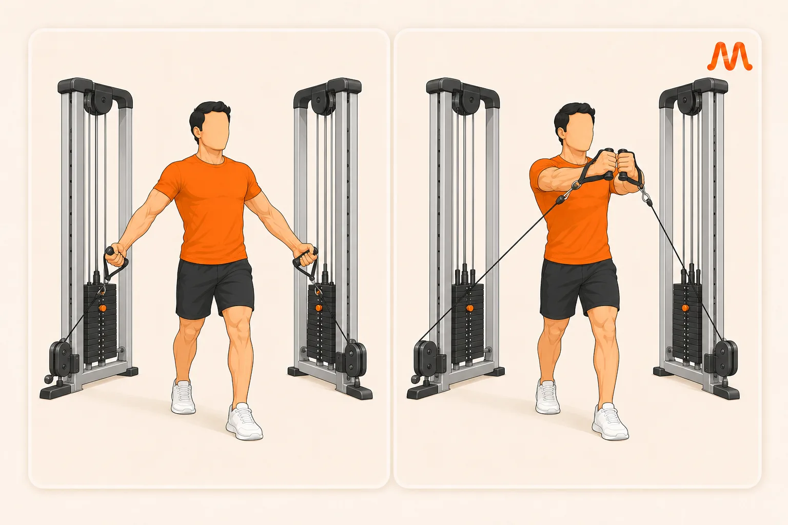 Standing Cable Fly Low to High exercise illustration