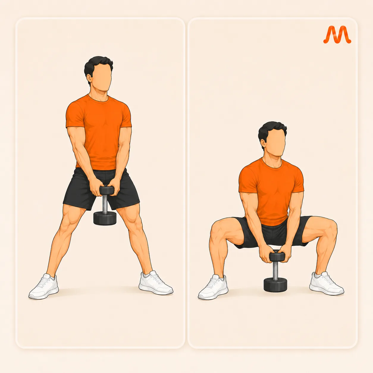 Sumo Squat (Dumbbell) exercise illustration