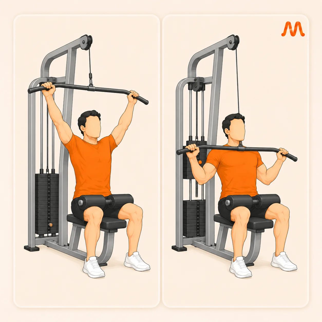 Wide-Grip Lat Pulldown exercise illustration